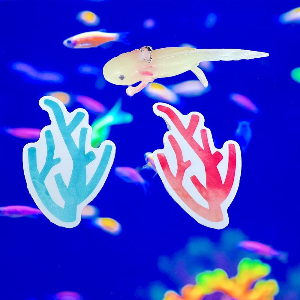 DECOR Plants Axolotl Crazy Trending WaterProof Decor Accent Stickers